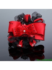 Exculsive White Lilac Satin Hair Flower with Beading