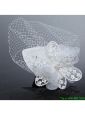 Fashionable Beading Tulle and Lace Hat Hair Ornament