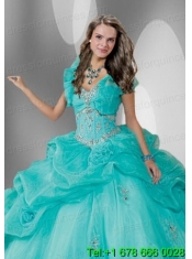 Fashionable Blue Organza Quinceanera Jacket with Beading