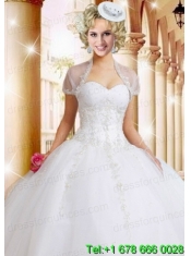 Fashionable White Organza Quinceanera Jacket with Appliques