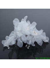 Imitation Pearls Organza Fascinators Pink Hair Flower