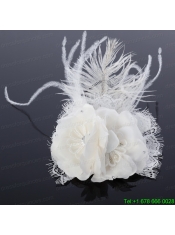 Lovely Lace Feather and Lace Outdoor Fascinators with Imitation Pearls
