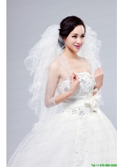 Multi-Tier Pencil Edge Elbow Bridal Veils Whites Bridal Veils