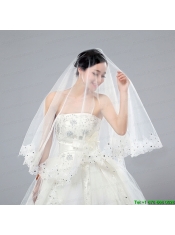 One-Tier Cut Edge White Classic Chapel Bridal Veils