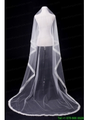 One-Tier Drop Veil  Scalloped Edge Angle Cut Wedding Veils