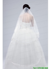 One-Tier Drop Veil  Scalloped Edge Angle Cut Wedding Veils