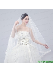 One-Tier Drop Veil Scalloped Edge Angle Cut Wedding Veils