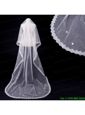 One-Tier Oval Lace Edge Bridal Veils for Wedding Party