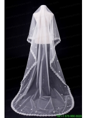 One-Tier Oval Lace Edge Bridal Veils for Wedding Party