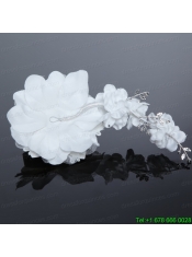 Pearl Lace and Tulle Wedding White Beading Hair Flowers