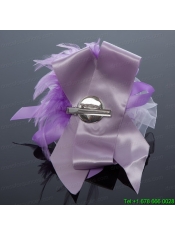 Pink Rhinestone Feather Hair Ornament for Imitation Pearls