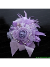 Pink Rhinestone Feather Hair Ornament for Imitation Pearls