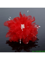 Pure Tulle Lilac Beautiful Imitation Pearls Hair Flower with Rhinestone