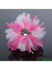 Pure Tulle Lilac Beautiful Imitation Pearls Hair Flower with Rhinestone