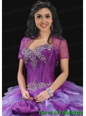 Romantic Purple Tulle Quinceanera Jacket with Open Front