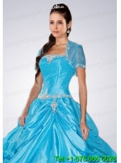 Sky Blue Brand New Organza Quinceanera Jacket With Appliques