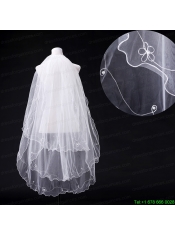 Three-Tier Finished Edge Angle Cut Bridal Veils