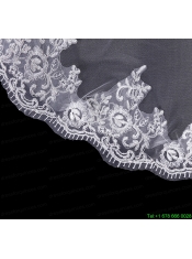 Two-Tier Lace Edge Wedding Veils with Angle Cut