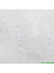 Two-Tier Tulle White Bridal Veils with Lace Edge