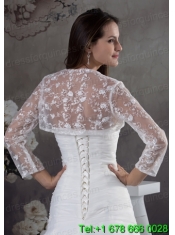 White Long Sleeves  Jacket With Lace