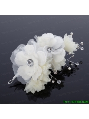 White Rhinestone and Pearl Fascinators for Wedding