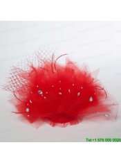 White Rhinestone Tulle Hair Ornament for Women