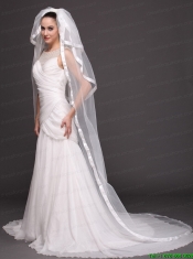 3 Layers and Appliques Ball Gown Bridal Veils For Wedding
