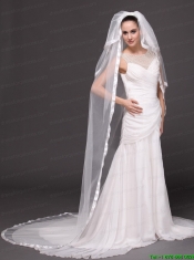 3 Layers and Appliques Ball Gown Bridal Veils For Wedding