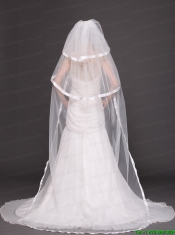 3 Layers and Appliques Ball Gown Bridal Veils For Wedding