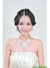 Alloy With Elegant Rhinestone Wedding Jewelry Set Including Necklace And Earrings