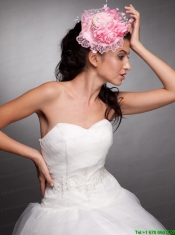 Baby Pink Hand Made Flowers Lace Net Yarn Bridal Fascinators