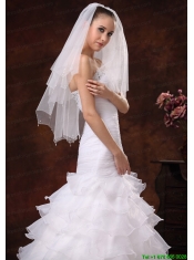 Beautiful Beading Tulle Bridal Veil For Wedding