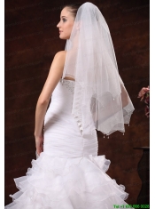 Beautiful Beading Tulle Bridal Veil For Wedding