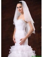 Beautiful Beading Tulle Bridal Veil For Wedding