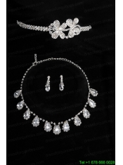 Beautiful Crown with Jewelry Set Including Necklace And Earrings