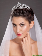 Beautiful Hand Made Alloy Tiara With Rhinestone Decorates