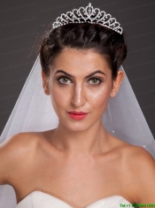 Beautiful Sweetheart Shaped Tiara With Beading Accents