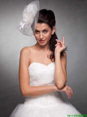 Beautiful Taffeta and Net Pearls Net Yarn Bridal Fascinators