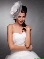 Beautiful Taffeta and Net Pearls Net Yarn Bridal Fascinators