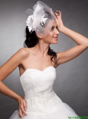 Beautiful Taffeta and Net Pearls Net Yarn Bridal Fascinators