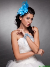 Blue Taffeta Beaded Hand Made Flowers Headpieces