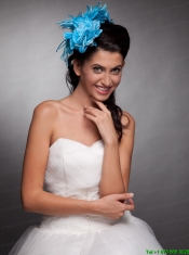 Blue Taffeta Hand Made Flowers Headpieces