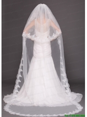 Bridal Veils For Wedding With Two-tier Lace