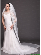Bridal Veils For Wedding With Two-tier Lace