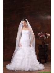 Classical White Organza Veil For Wedding