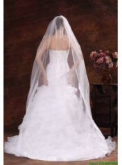 Classical White Organza Veil For Wedding