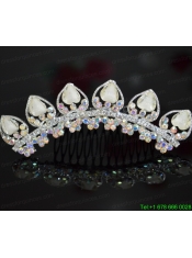 Custom Made Tiara With Beaded and Rhinestones Decorate
