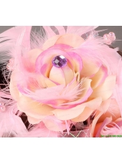 Cute Pink Feather Flower Fascinators