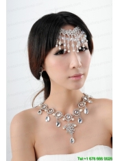 Dazzling Alloy Jewelry Set Necklace And Headpiece