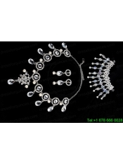 Dazzling Alloy Jewelry Set Necklace And Headpiece